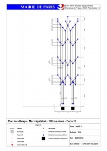 Mur 102 rue de Javel, Paris 15e : Plan de câblage
